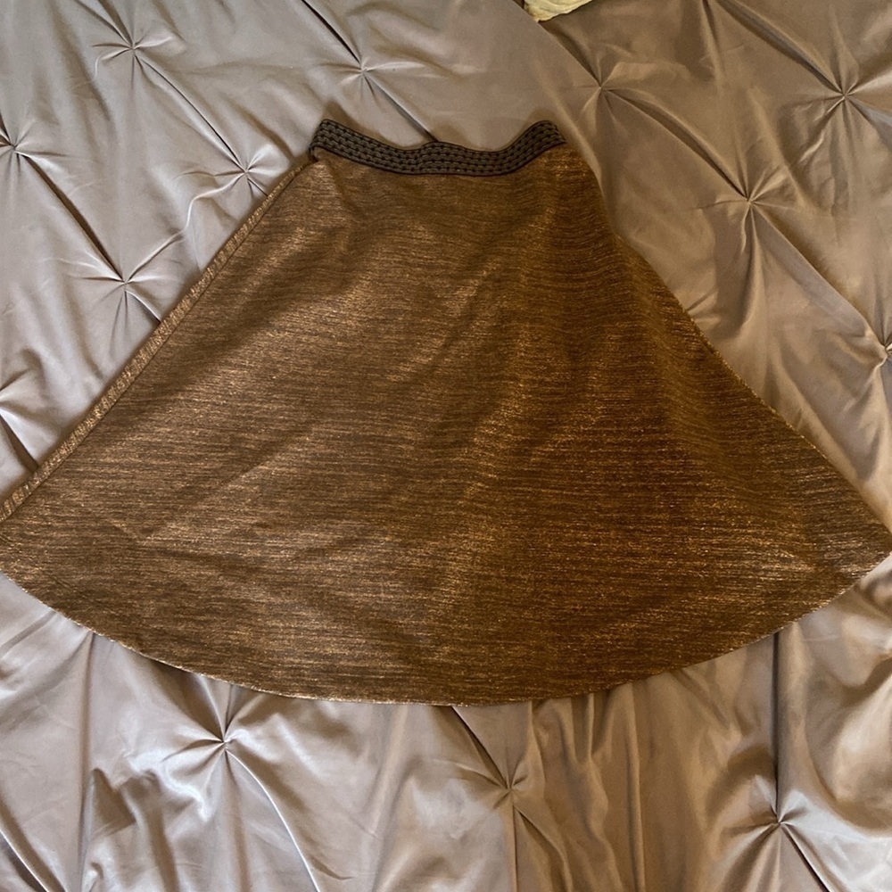 Anthropologie gold/grey skirt with stretch waistband - Picture 7 of 7
